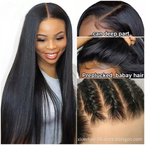Wholesale Fast Shipping Transparent Frontal High Density 13*4 13*6 Brazilian Human Virgin Hair Lace Front Wigs